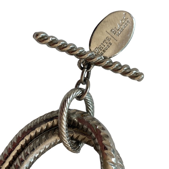 bracelet toggle thick chain silver WHITE HOUSE BLACK MARKET statement pristine - Picture 8 of 11